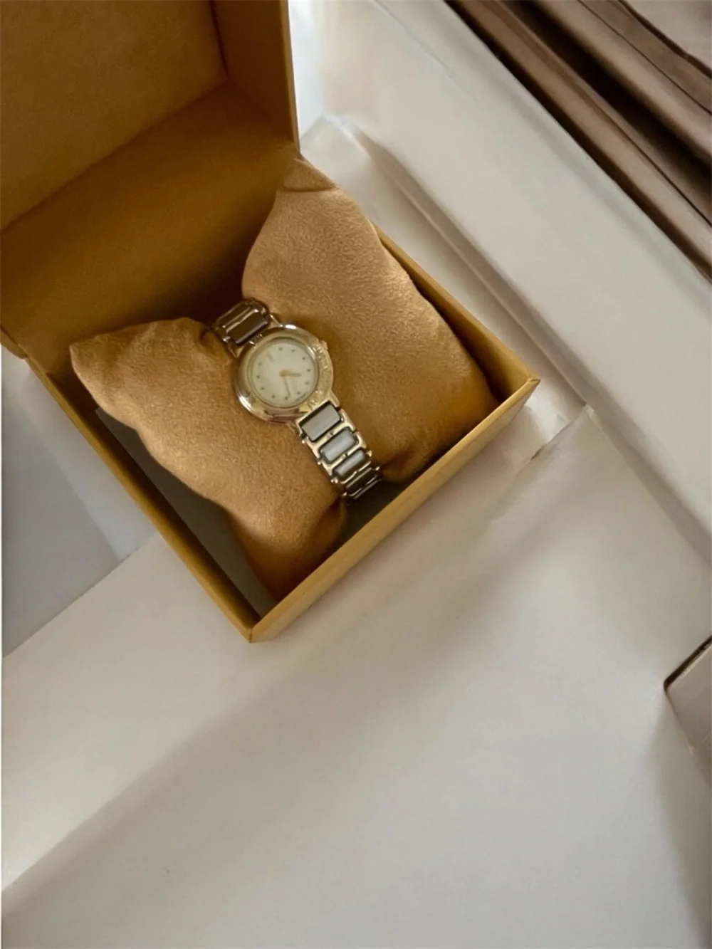 Yves Saint Laurent Two-Tone Gold and Silver Women's Bracelet Watch - Picture 8 of 17